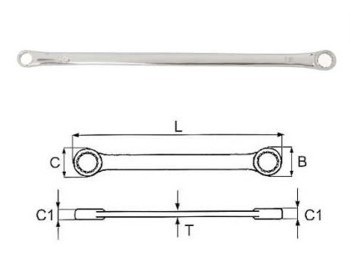 КЛЮЧ НАКОЛЬЦЕВОЙ 13x15 СВЕРХДЛИННЫЙ W611315 JONNESWAY