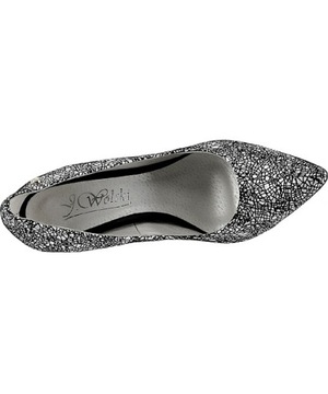 Biało czarny witraż eleganckie czółenka szpilki szpica wąskie buty J.W 35,5