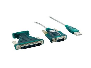 Adapter USB RS232 COM DB9 DB25 pin Win10 szeregowy