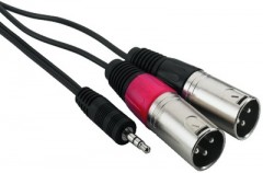 MCA-129P, kabel audio 1m.b. mini jack/ 2xXLR męski