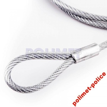 LINA STALOWA Z PĘTLAMI PCV - 5mm - 0,5 metr