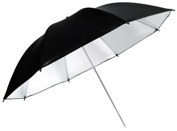 PARASOLKA 83 cm czarno-srebrna odbijająca