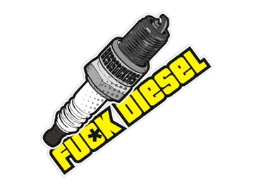 Naklejki na auto szybę Fuck Diesel Świeca BestStickers *12cm