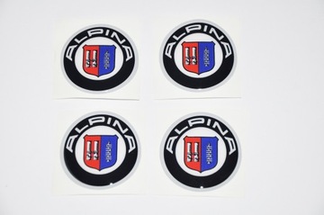 emblematy na kołpaki ALPINA 56mm elastyczne 4szt