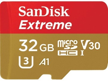 Карта Sandisk Extreme Micro SDXC 32 ГБ, 100 МБ/с, V30