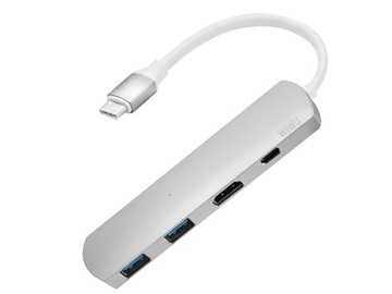 АДАПТЕР-ХАБ USB-C TYPE-C USB HDMI 4K — MACBOOK PRO