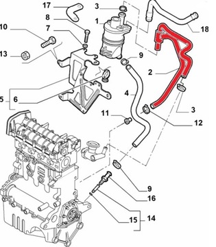 Przewód odmy Alfa Romeo 159 Fiat Croma 1.9