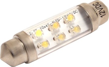 ŻARÓWKA RURKOWA LED C5W C10W 10x42mm 24V biała