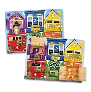 MELISSA AND DOUG BOARD 13785 ДЕРЕВЯННЫЕ ЗАМКИ С ЗАЩЕЛКОЙ