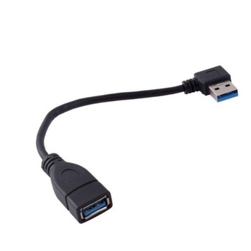 Kabel Przedłużacz KĄTOWY USB 3.0 AM-AF LEWY 16cm