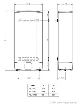 Электрический водонагреватель ARISTON VELIS EVO50 447