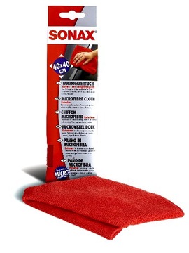 SONAX RED MICROFIBER CLOT 40x40 идеально подходит для полировки краски 613