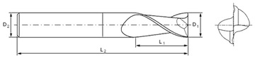 Твердосплавная фреза VHM 2p 6мм хвостовик 6мм TiAlN 50HRC ЧПУ