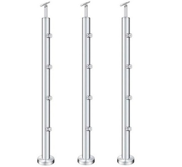 INOX KOMPLET ! - Słupek NIERDZEWNY fi 42,4 SCHODY