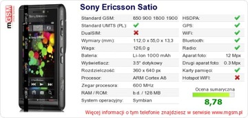 ТЕЛЕФОН SONY ERICSSON U1 SATIO IDOU, 3 ЦВЕТА