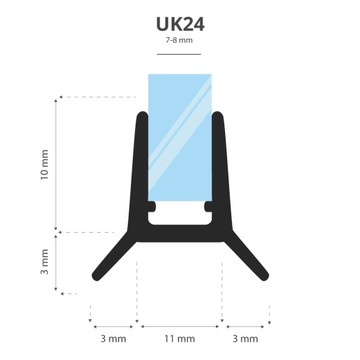 Уплотнитель для душевой кабины 70 см UK24-08