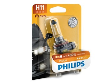 Лампа Philips H11 Vision 55 Вт + на 30 % больше света