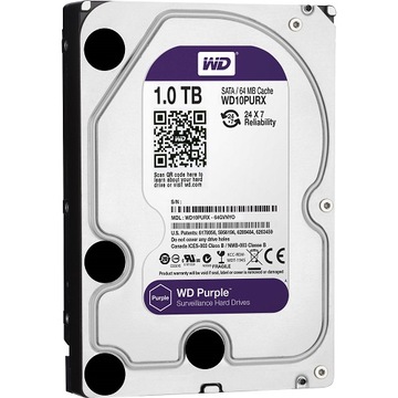 ЖЕСТКИЙ ДИСК WD PURPLE 3,5 ДЮЙМА ОБЪЕМОМ 1 ТБ ДЛЯ МОНИТОРИНГА CCTV