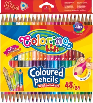 КАРАНДАШИ COLORINO 24/48 ДВУХЦВЕТНЫЕ ЦВЕТА