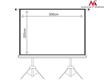 ПРОЕКЦИОННЫЙ ЭКРАН 300x225 НА 150-ДЮЙМОВОМ ШТАТИВЕ 4:3 ПОРТАТИВНЫЙ MACLEAN MC-712