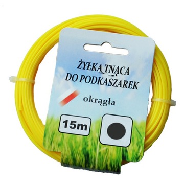 ŻYŁKA TNĄCA OKRĄGŁA 2,6MMx15M KOSY PODKASZARKI -PL