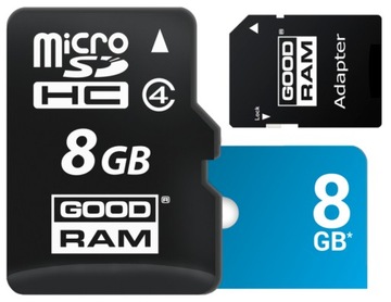 КАРТА ПАМЯТИ GOODRAM MICRO SD 8 ГБ + SD-АДАПТЕР