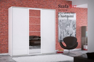 Szafa Przesuwna garderoba z lustrem 251/200/60 ~~~