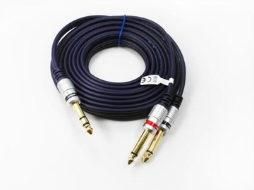 kabel przewód jack 6,3 / 2x jack 6,3 5,0m VITALCO