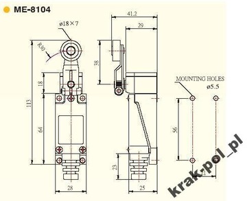 КОНЦЕВОЙ ВЫКЛЮЧАТЕЛЬ КОРОТКИЙ РЫЧАГ ME8104