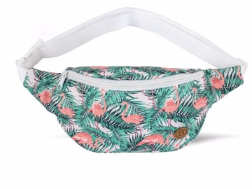 Saszetka Nerka Print Flamingi Kwiaty Floral Liście