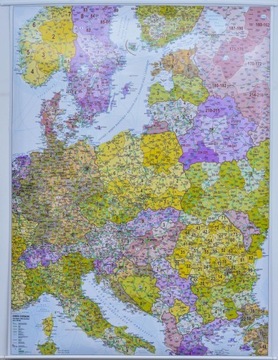 EUROPA ŚRODKOWA MAPA ŚCIENNA KODOWA KODY POCZTOWE