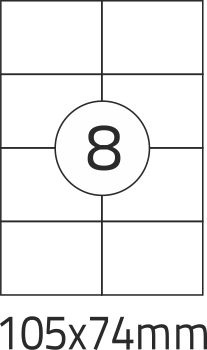 Etykiety samoprzylepne A4 - 105x74mm 10ark.