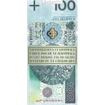 czekolada 100 PLN złotych prezent urodziny kolegi koleżanki szefa szefowej