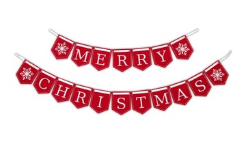 Girlanda MERRY CHRISTMAS - śnieżynka - 126 cm HAFT