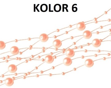GIRLANDA PERŁOWA 5SZT 6,5 M GIRLANDY PERŁOWE 20KOL