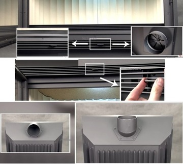 фото ориг. №5, Fireplace aerial grilles form steel left 11 kw black