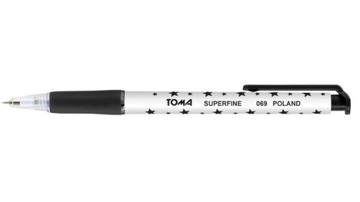 Długopis TOMA 0,5mm GWIAZDKI czarny 10sztuk