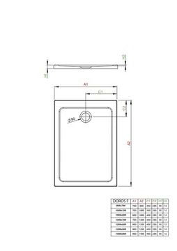 DOROS PLUS F 120x70 Душевой поддон Radaway