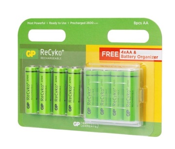 8x AKUMULATORKI baterie GP R6 AA 2700mAh etui box