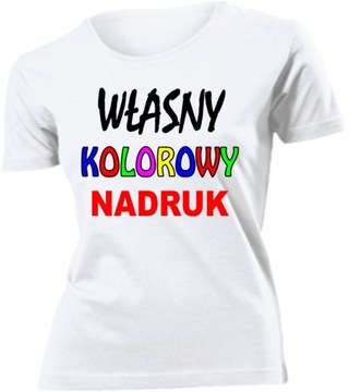 KOSZULKA Z WŁASNYM NADRUKIEM DAMSKA BIAŁA roz XL