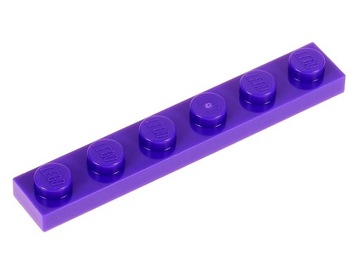 LEGO Płytka zwykła 1x6 3666 purpurowa ciemna 2 szt
