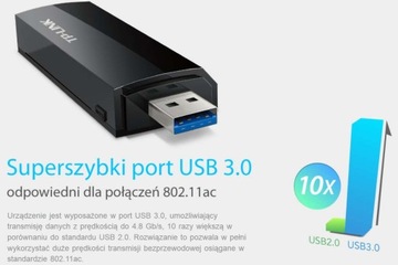 СЕТЕВАЯ КАРТА TP-LINK ARCHER T4U 2,4 ГГц 5 ГГц USB