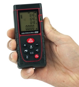 DALMIERZ LASEROWY LCD MIERNIK ODLEGŁOŚCI 40M