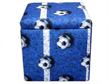 Pufa 40X40 otwierana skrzynia Football niebieski