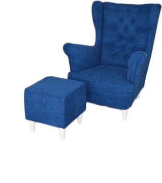 FOTEL USZAK CHESTERFIELD GRANATOWY