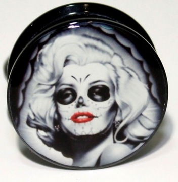 AKRYLOWY TUNEL PLUG MARILYN MONROE ZOMBIE 14 mm