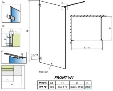 RADAWAY EUPHORIA WALK-IN V 70 ПРОЗРАЧНАЯ кабина