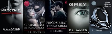 Mroczniej Grey EL James pakiet Greya x 5 WSZYSTKIE