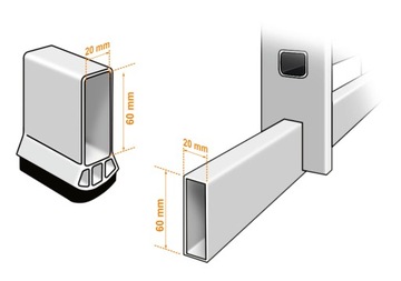 Ножка Uni 20x60 для лестниц KRAUSE и ALVE 2 шт.