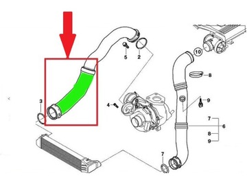 ТРУБКА ИНТЕРКУЛЕРА BMW 3 E46 318 d 320d 1161-7786865